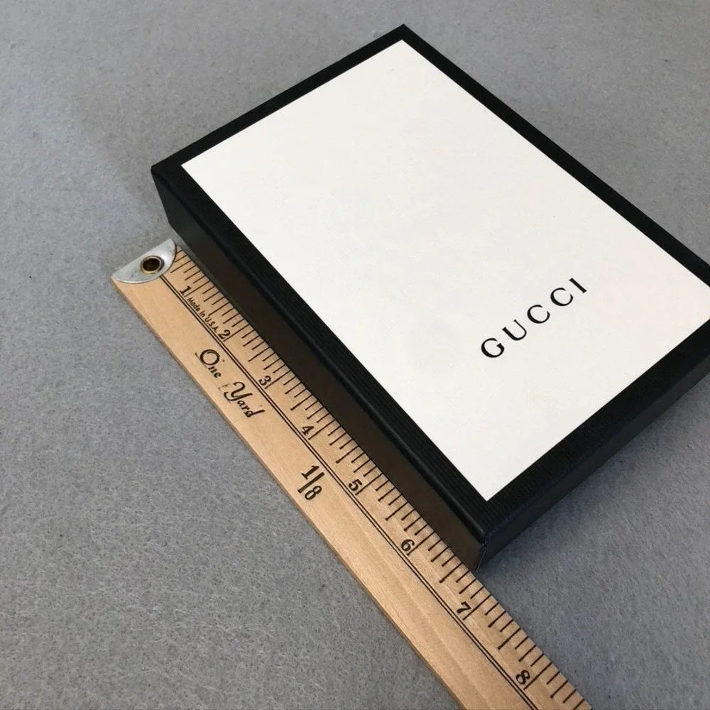 Authentic Gucci Gift Box Storage Travel Black White Small Rectangle‎ 7x4.5x2